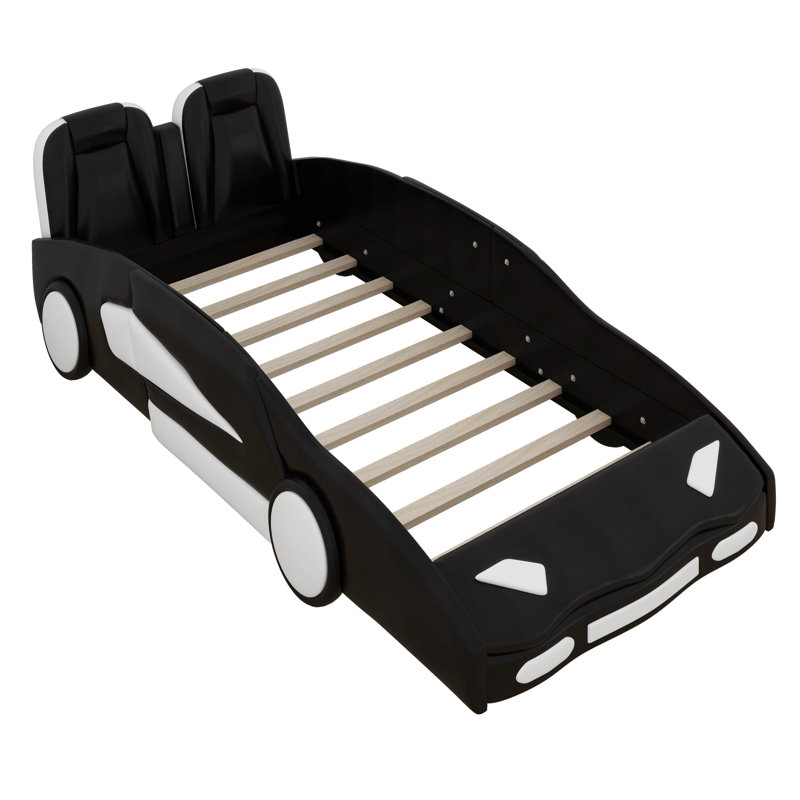 Addalynn Twin Size Race Car-Shaped Platform Bed, Black