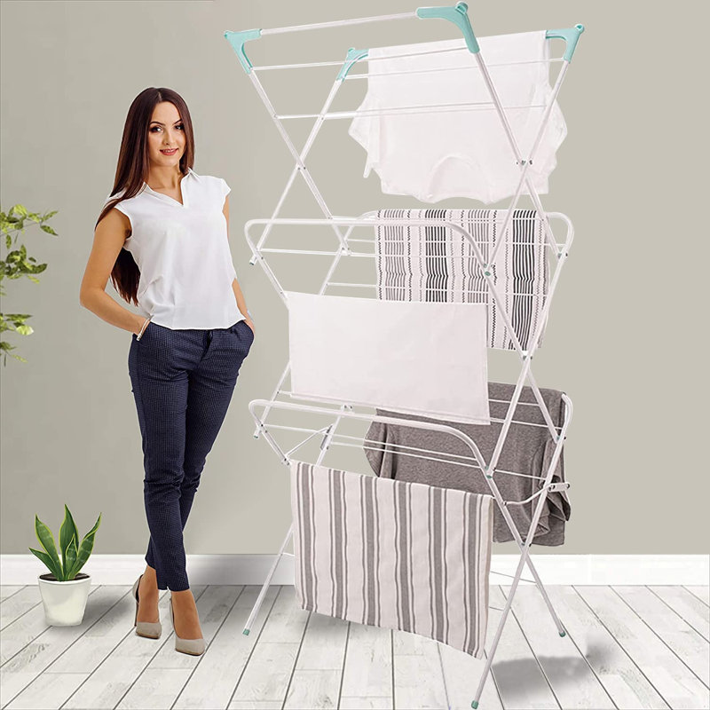 Metal Foldable Accordion Drying Rack, White