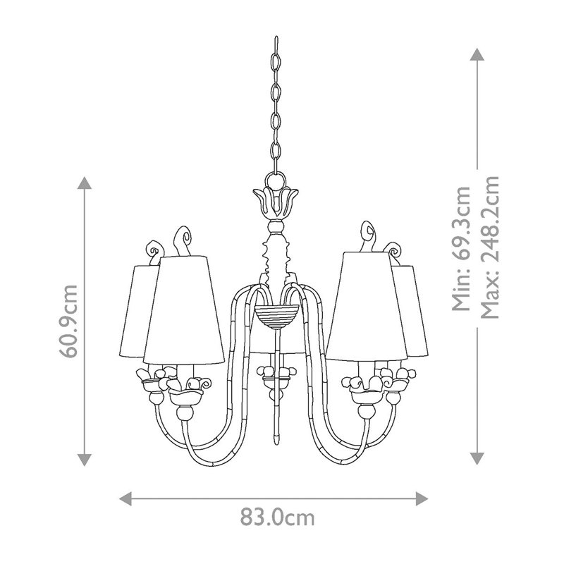 Chiu 5 - Light Shaded Chandelier