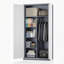 Armoire de rangement en métal 72 po, organisateur de garde-robe de rangement avec tringle, porte verrouillable et tablettes réglables-2131669462