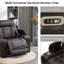 Fauteuil inclinable électrique en similicuir brun foncé