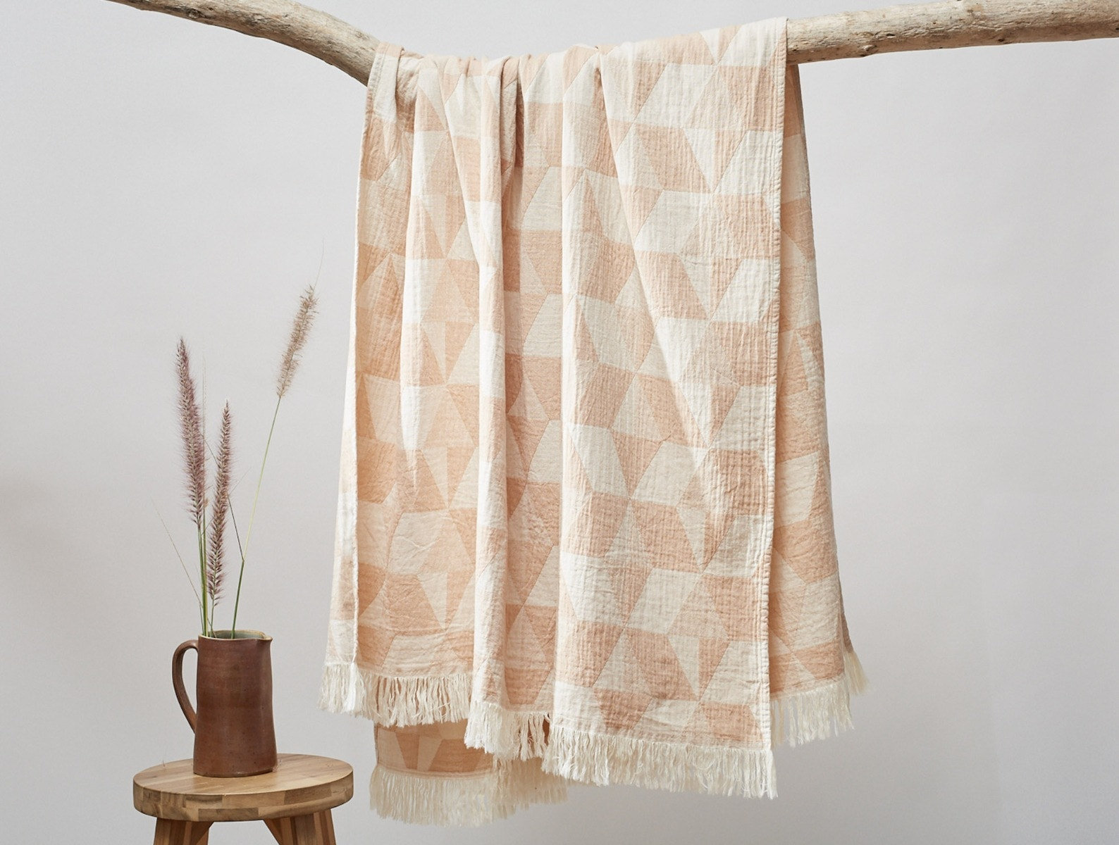 Pismo Cotton Throw Blanket, King, Hazel
