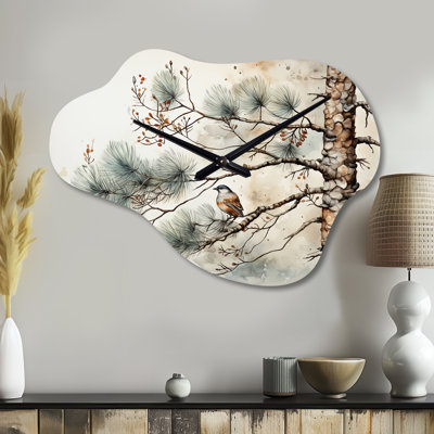Horloge murale Abai Bird On Pine Tree II