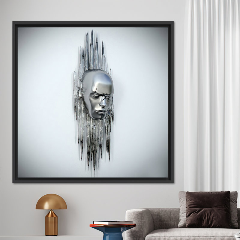 Print on Canvas, Framed Print without Mat, Black, 30 cm H x 30 cm W