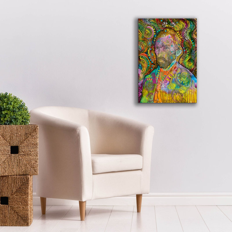 «Van Gogh Portrait» par Dean Russo, art mural sur toile, H 26 po x l 18 po x P 0,75 po