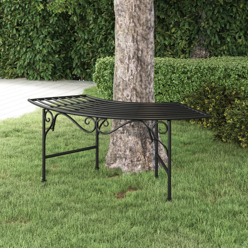 Banc pour arbre Fleur De Lis Living - acier noir 44,5 po