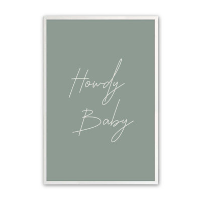 Sage Howdy Baby Print