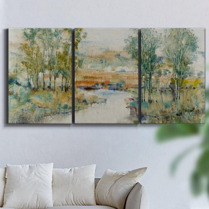 Farfalla Lustre, ensemble de 3 toiles encadrées, H 36 po x l 72 po x P 2 po