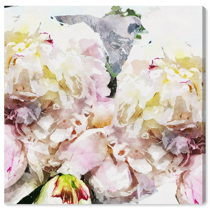 Pivoines - reproduction d'art, Toile tendue, H 40 po x l 40 po x P 1,5 po