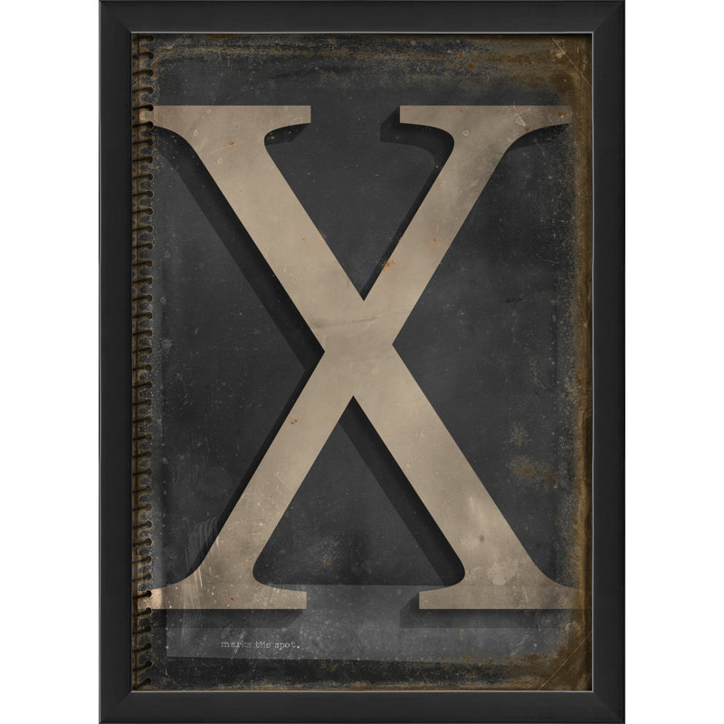 « letter x », art textuel encadré