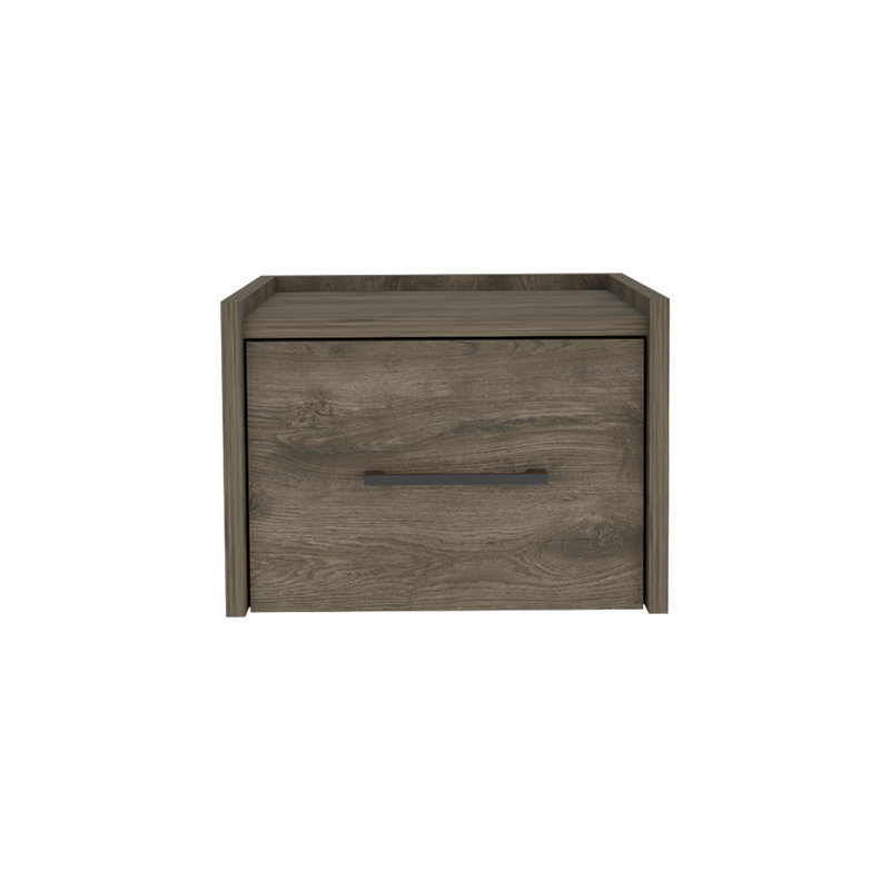 Floating Nightstand Calion, Bedroom, Dark Brown, Dark Brown