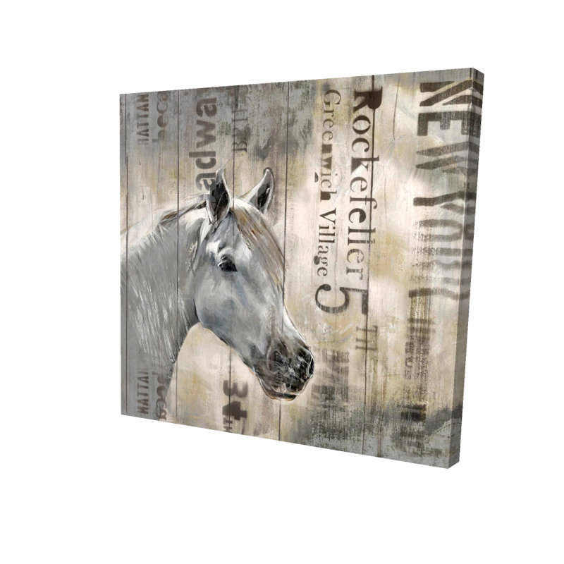 Cheval blanc rustique - Toile de ferme pour la décoration intérieure