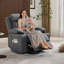 Fauteuil inclinable électrique avec massage et chauffage, surdimensionné en polyuréthane avec porte-gobelets et poches latérales-2015174001