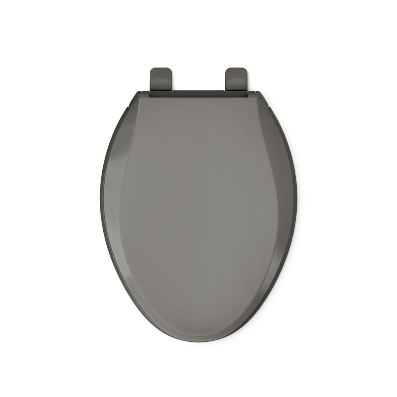 Cachet Quiet-Close with Quick-Attach Hinges and Grip-Tight Elongated Toilet Seat, Thunder Gray, Ready Latch