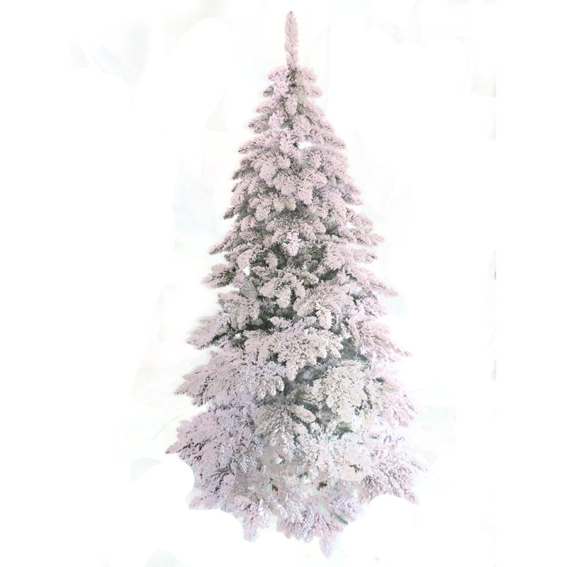 Arbre de Noël blanc réaliste en mélange de PVC et PE épinette, 6,5 pi