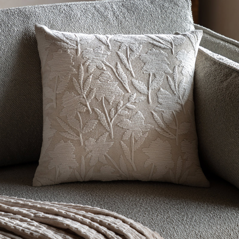 Floral Beige Square Cushion