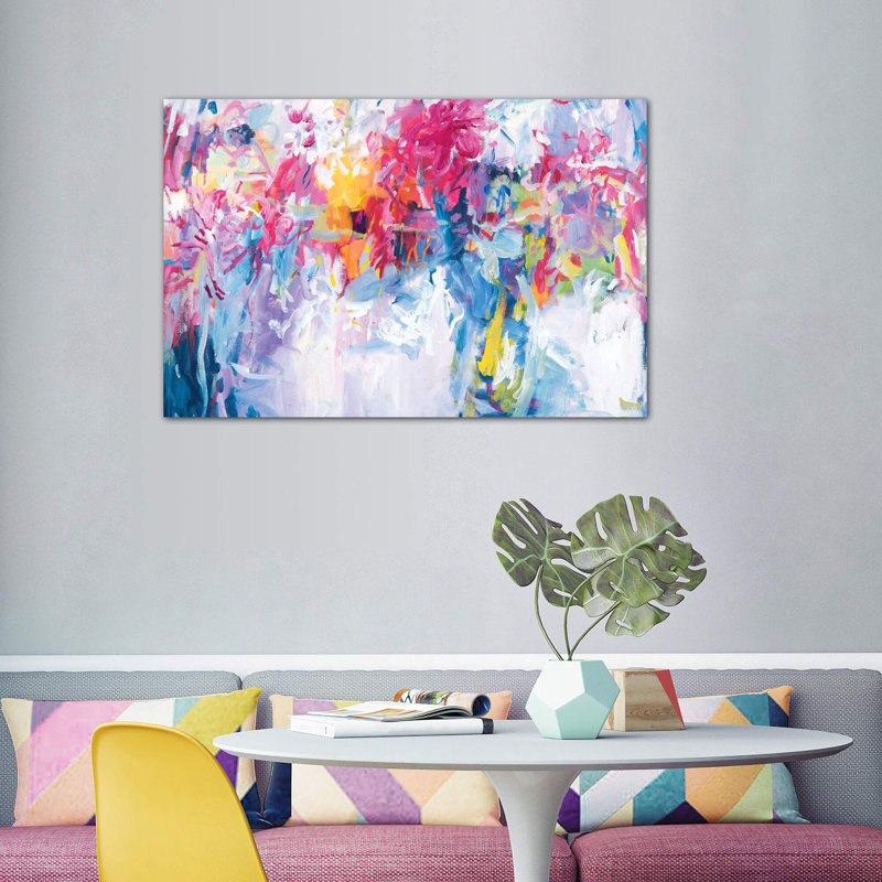 Lavender Flowers In My Hand by Amira Rahim - Wrapped Canvas Painting, 30.48 cm H x 45.72 cm W