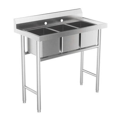 Commercial 3-Compartment Stainless Steel Utility Sink