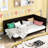 Twin Size Daybed/ Bed, Mid-Century Modern Classic Design With & Armrest, Solid Wood In , Armrest , For Home-656505822-656505816