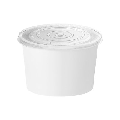 Gobelets à soupe en papier trapus de 170 ml avec couvercles - 1000 réglages