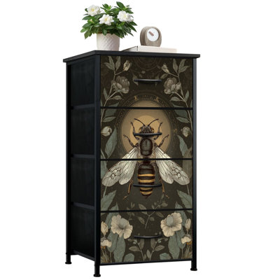 Commode pour chambre à coucher avec 4 tiroirs de rangement Bee Vintage
