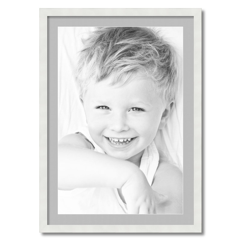 Cadre pour photo 20 po x 30 po blanc mat, gris