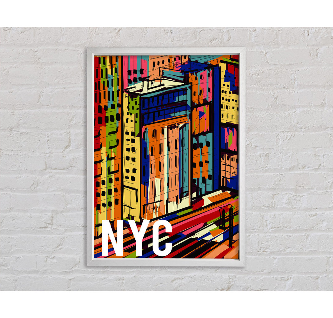 NYC Colourful City - Einzelbildrahmen Kunstdrucke auf Leinwand