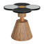Table d'appoint à trèfle à quatre feuilles avec base en grain de bois
