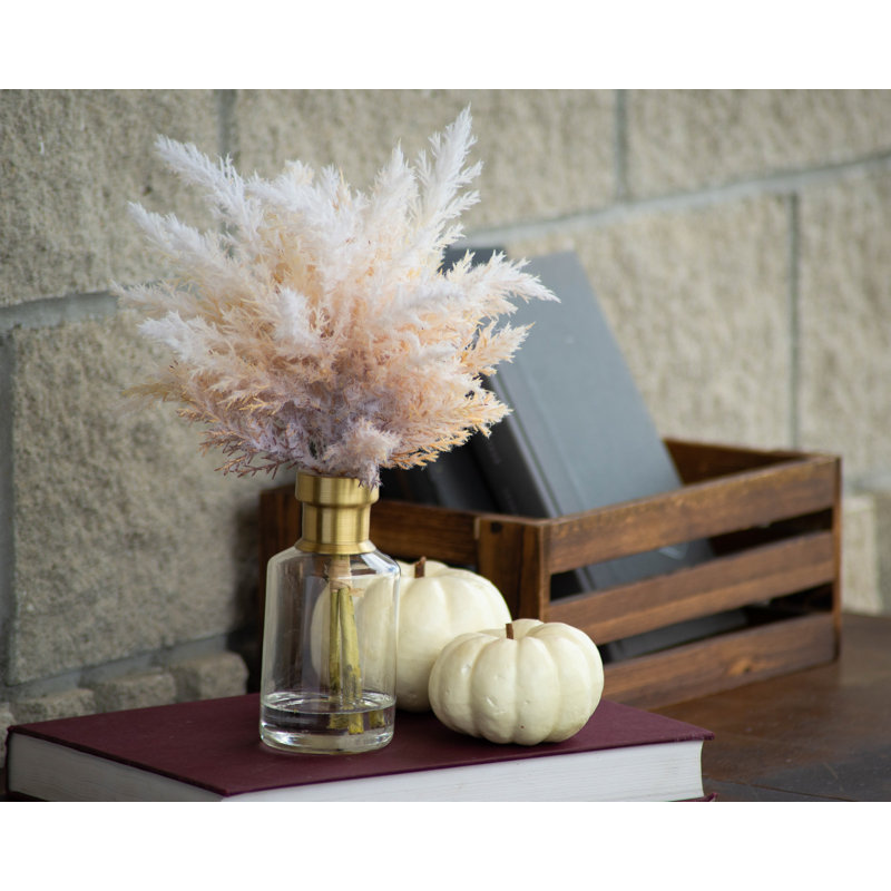 Silk Pampas Grass Arrangement in Vase, 13" H x 9" W