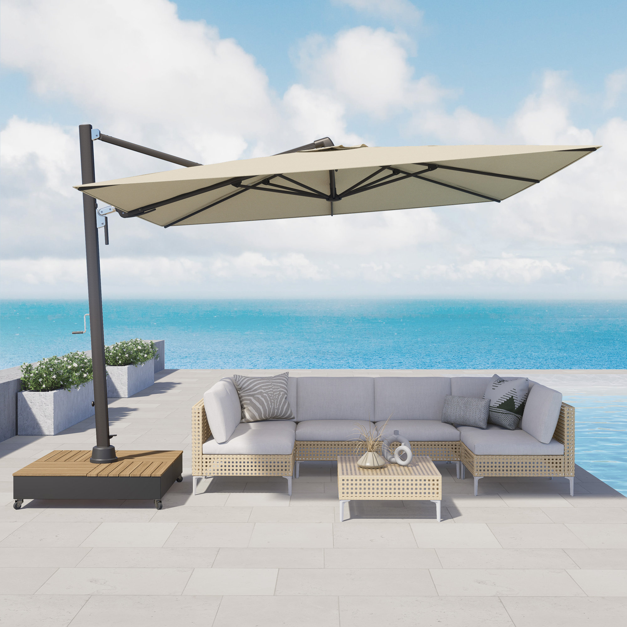 AllModern Menades Cantilever Outdoor Umbrella - Thumbnail 2