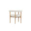 Chaise d'appoint Pangea Home Bloom - fauteuil rembourré blanc avec structure en bois naturel