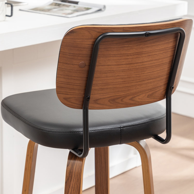 Tabouret de bar et de comptoir pivotant, Tabouret (assise de 30,7 po de hauteur), Noir