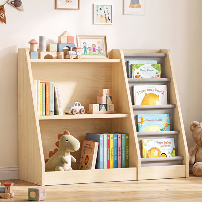 Kids Standard Bookcase, Montessor Storage Organizer Book Display for Kids Room, Nursery