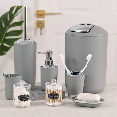 Winston Porter Brenson Stainless Steel 8 Piece Bathroom Accessory Set &  Reviews