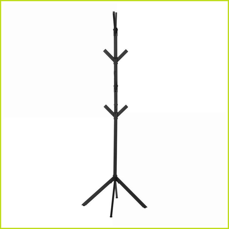 Coat Racks, Modern Industrial 4-Tier 8-Hook Free Standing 70” H for Entryway/Bedroom | Black | Metal