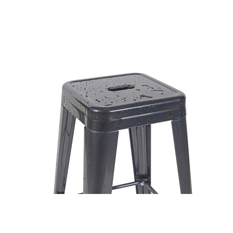 Ensemble de 4 tabourets de comptoir en métal sans dossier - 24 "tabourets de bar empilables industriels pour îlot de cuisine, bar et café