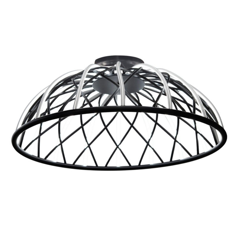 Stylish Black Metal Chandelier, 30 x 29.5 inches | Features Durable Metal Body & Acrylic Cap, 1 x 70W LED Socket, 3000K Warm Light, 7000 Lumen Output | Perfect for Living Room, Dining Area & Modern Décor