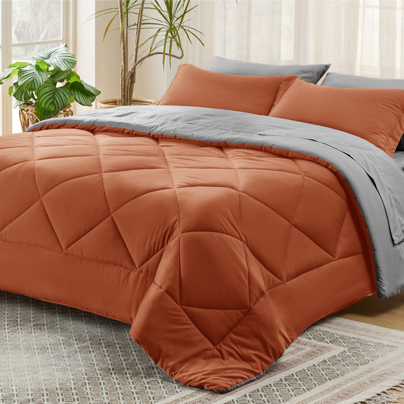 Best Seller Bedsure Comforter Set Reversible Bedding for All Seasons-89GSM, King Comforter + 4 Additional Pieces