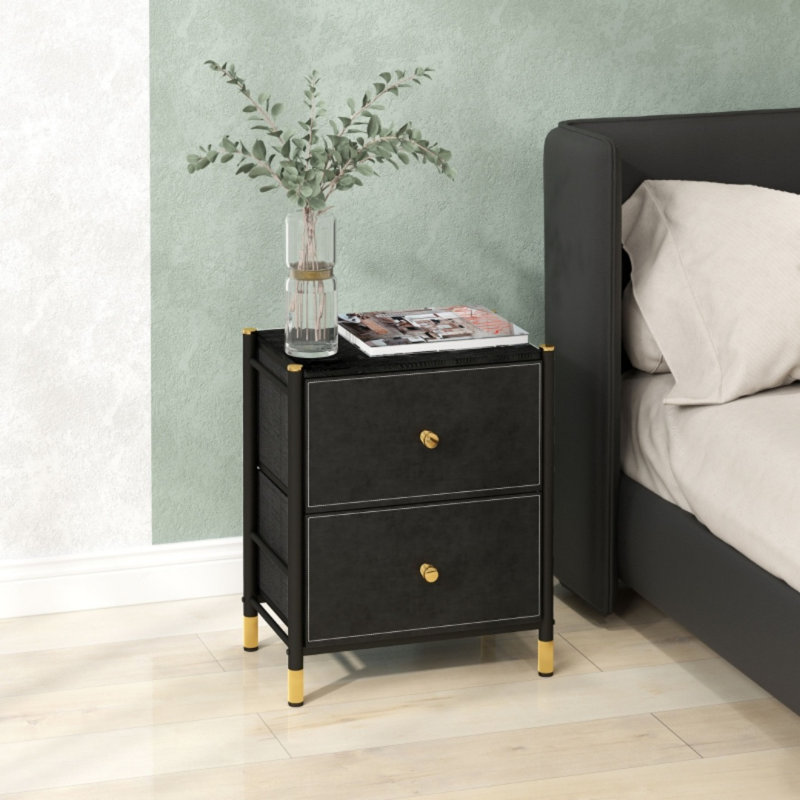 46cm W Engineered Wood Bedside Table