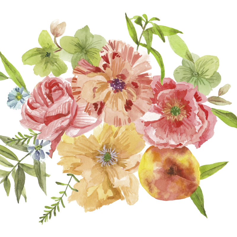 Just Peachy III by Melissa Wang - Wrapped Canvas Painting, 76cm H x 76cm W  