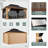 12' X 14' Gazebo, Wooden Finish Coated Aluminum Frame, Outdoor Permanent Metal Pavilion With Curtains And Nettings
