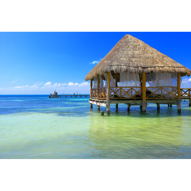 Beach Palapa 1 Piece Wrapped Canvas Wall Art