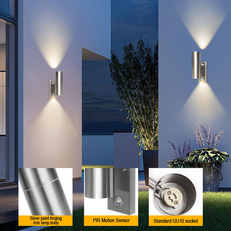 2 - Bulb Outdoor Sconce, Silver