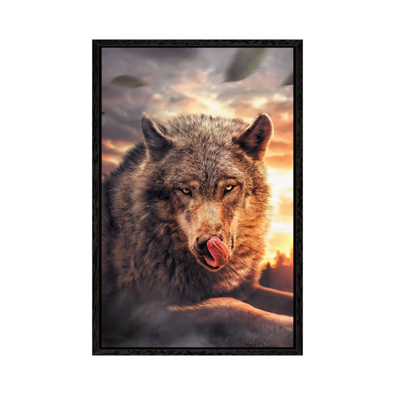 Wolf by Zenja Gammer - Print on Canvas, Black Framed, 101.6 cm H x 66.04 cm W