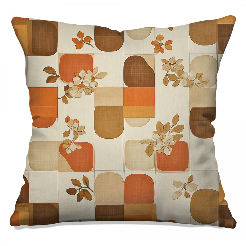Coussins décoratifs rétro géométriques à double face, 16 po x 16 po