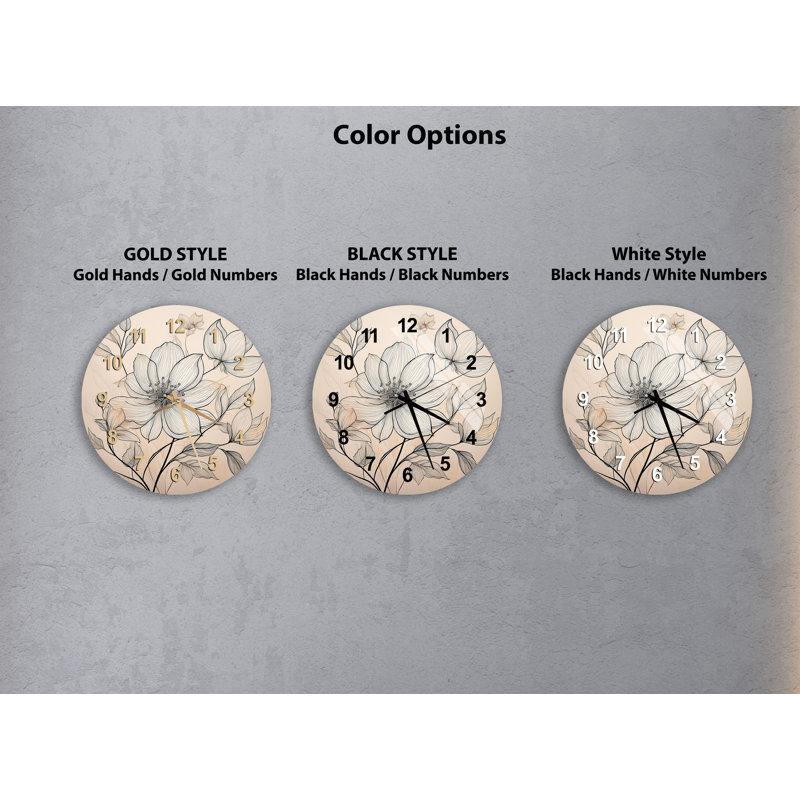 Horloge murale Elegant Minimalist, Doré