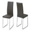 Chaise de salle à manger, ensemble de 2, d'appoint, rembourrée, cuisine, salle à manger, aspect cuir, métal-1334619615-1334619609