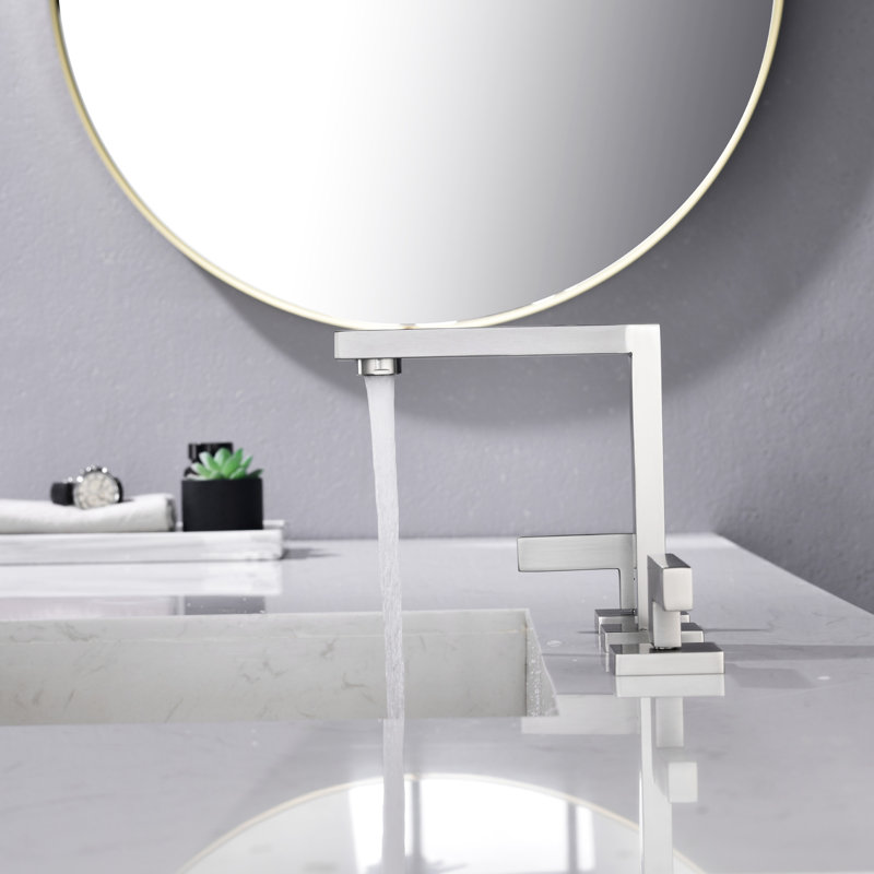 Widespread 2-handle Bathroom Faucet, Brushed Nickel