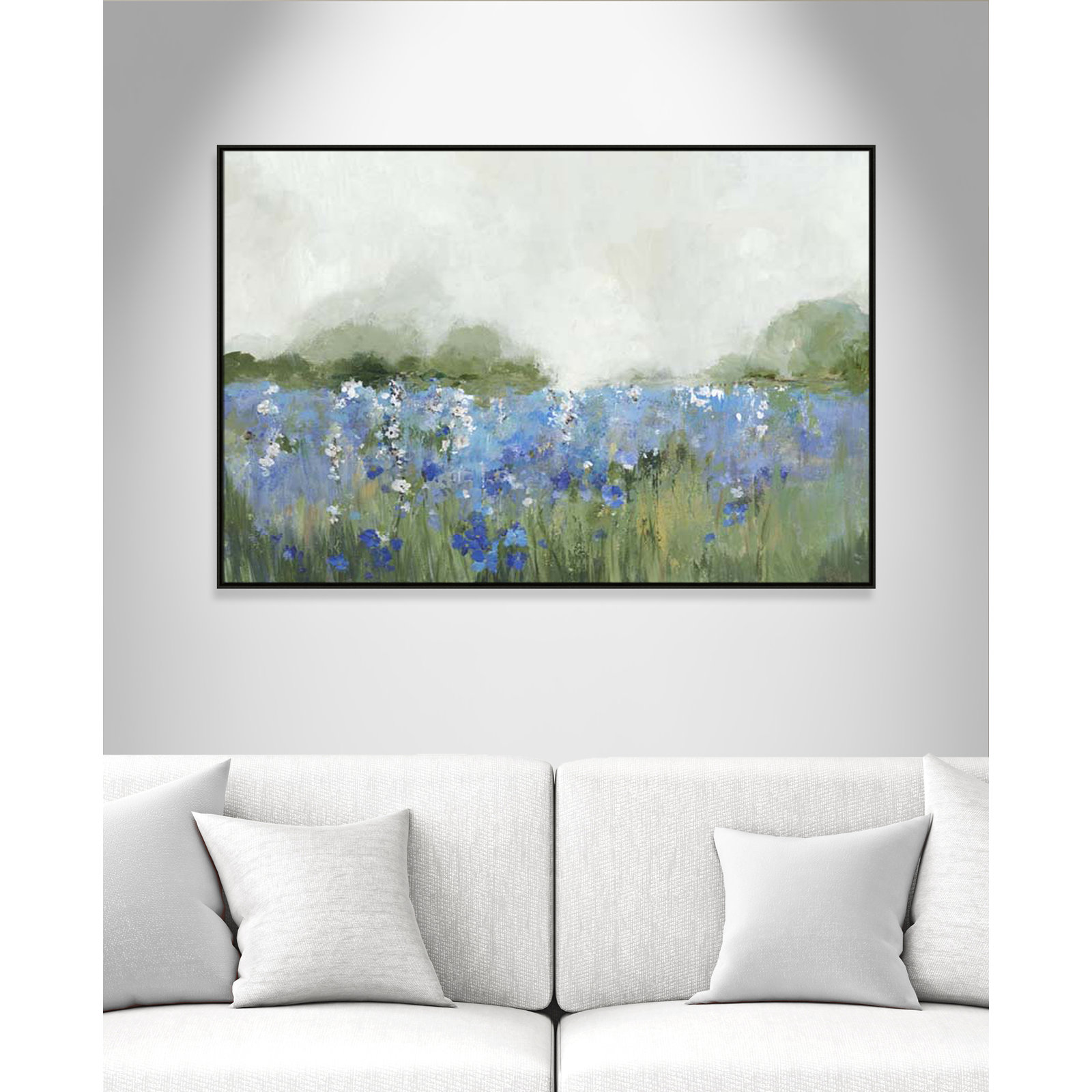 Meadows Bluebels Field "Meadows Bluebells Field" Print, Espresso Framed, 41.5" H x 61.5" W x 2" D