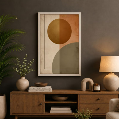 Geometric Circles Mid-Century - Wrapped Canvas